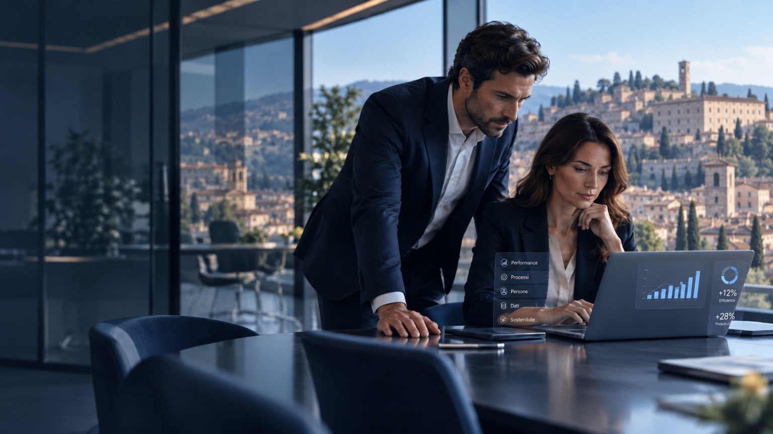 Software specialistico Micra con vista su Perugia